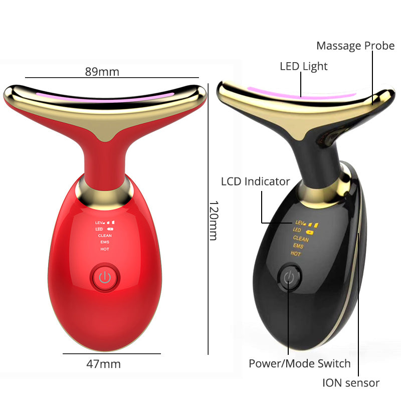 Thermal Neck Lifting And Tighten Massager Electric Microcurrent  LED Photon Face Beauty Device